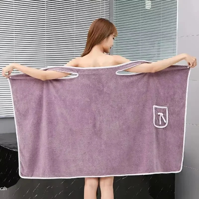 Wearable Bath Towel Fast-Drying Spa & Beach Wrap