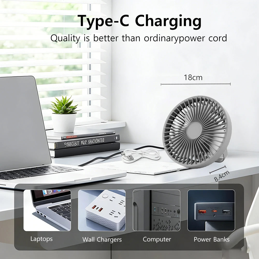 Desk Fan Portable 360 Rotatable Mini Cooling Fan