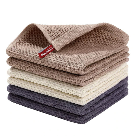 Cotton Dishcloth Honeycomb Absorbent Cleaning Towel