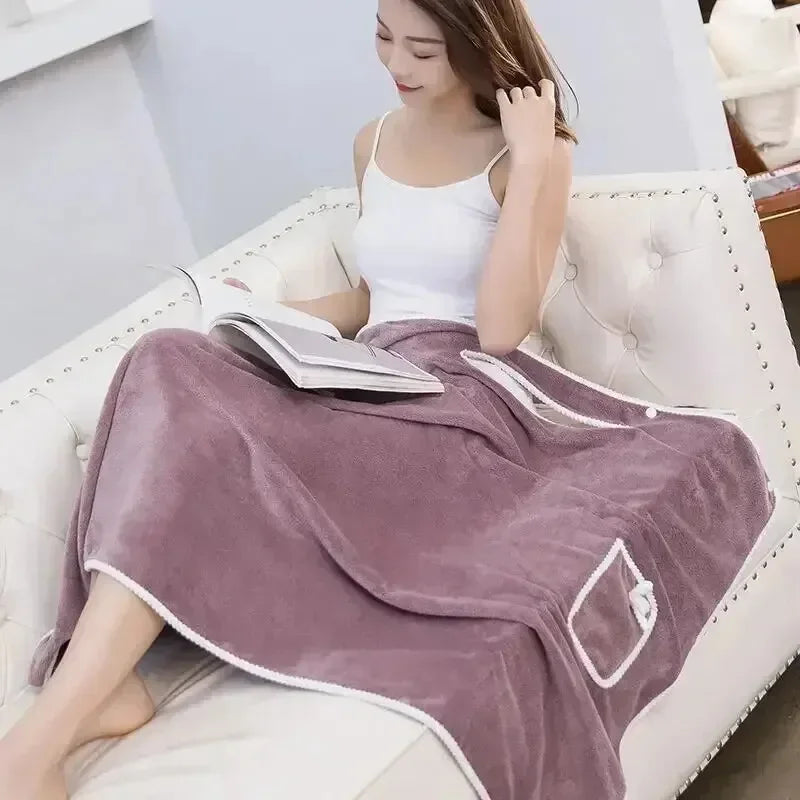 Wearable Bath Towel Fast-Drying Spa & Beach Wrap