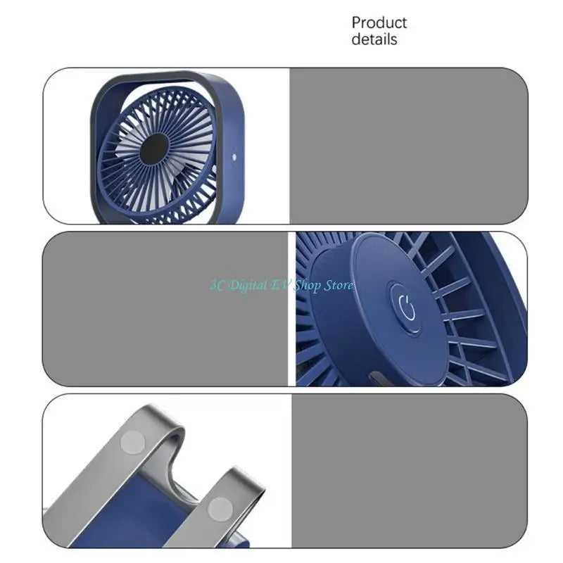 E74D USB Desk Fan 3 Speeds Quiet Portable Fan
