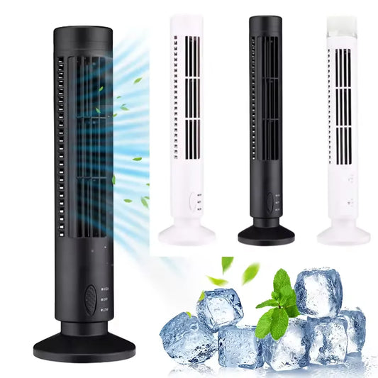 USB LED Tower Fan Bladeless Cooling Fan - Quiet & Portable