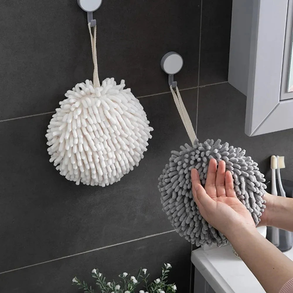 Hand Towel with Hanging Loop Soft Absorbent Cloth