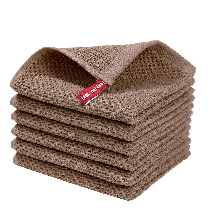 Cotton Dishcloth Honeycomb Absorbent Cleaning Towel