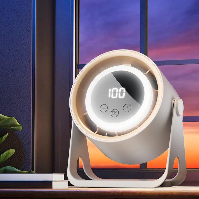USB desktop hanging multi-purpose small fan LCD