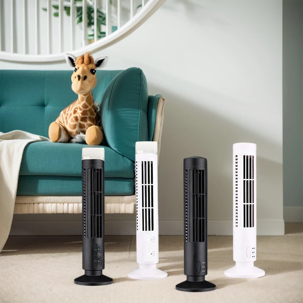 USB LED Tower Fan Bladeless Cooling Fan - Quiet & Portable