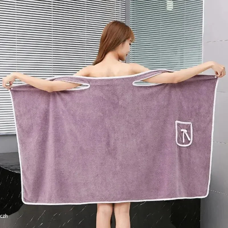 Wearable Bath Towel Fast-Drying Spa & Beach Wrap