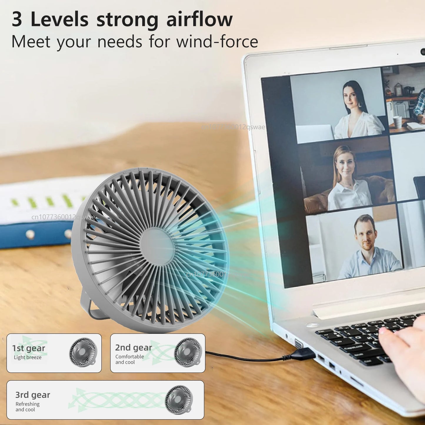 Desk Fan Portable 360 Rotatable Mini Cooling Fan