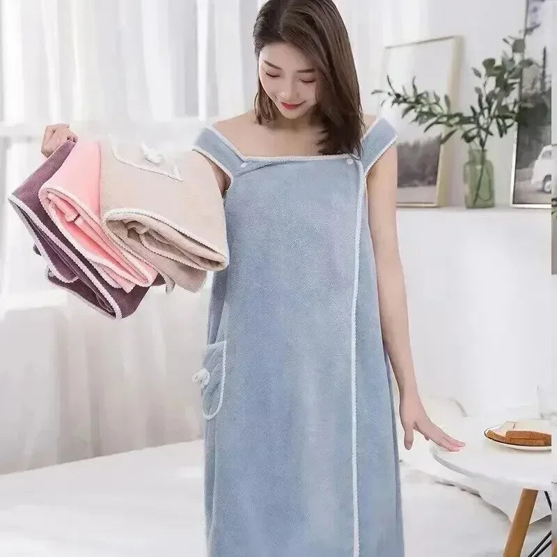 Wearable Bath Towel Fast-Drying Spa & Beach Wrap