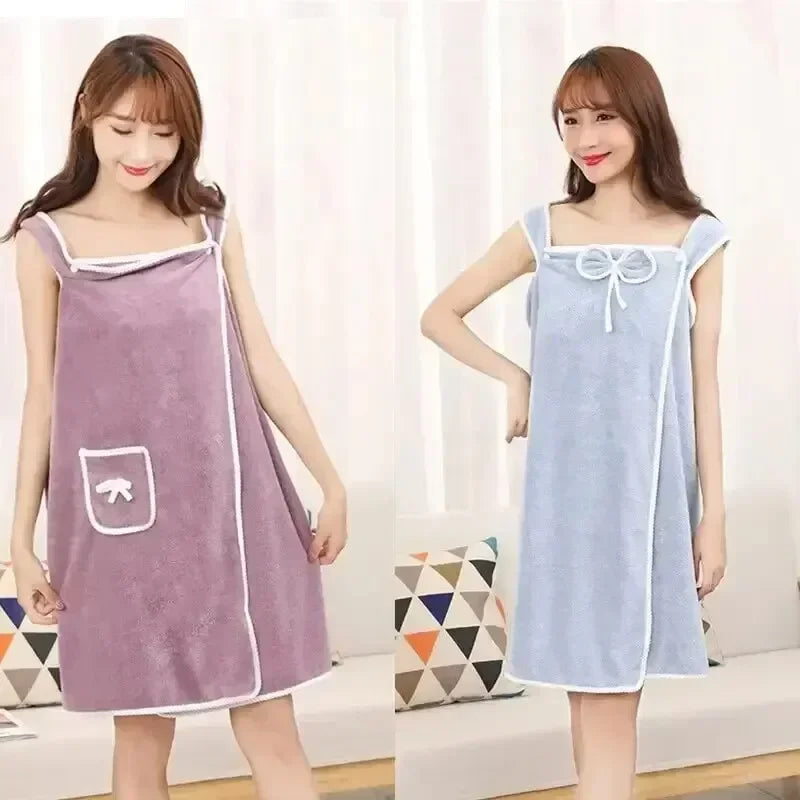 Wearable Bath Towel Fast-Drying Spa & Beach Wrap