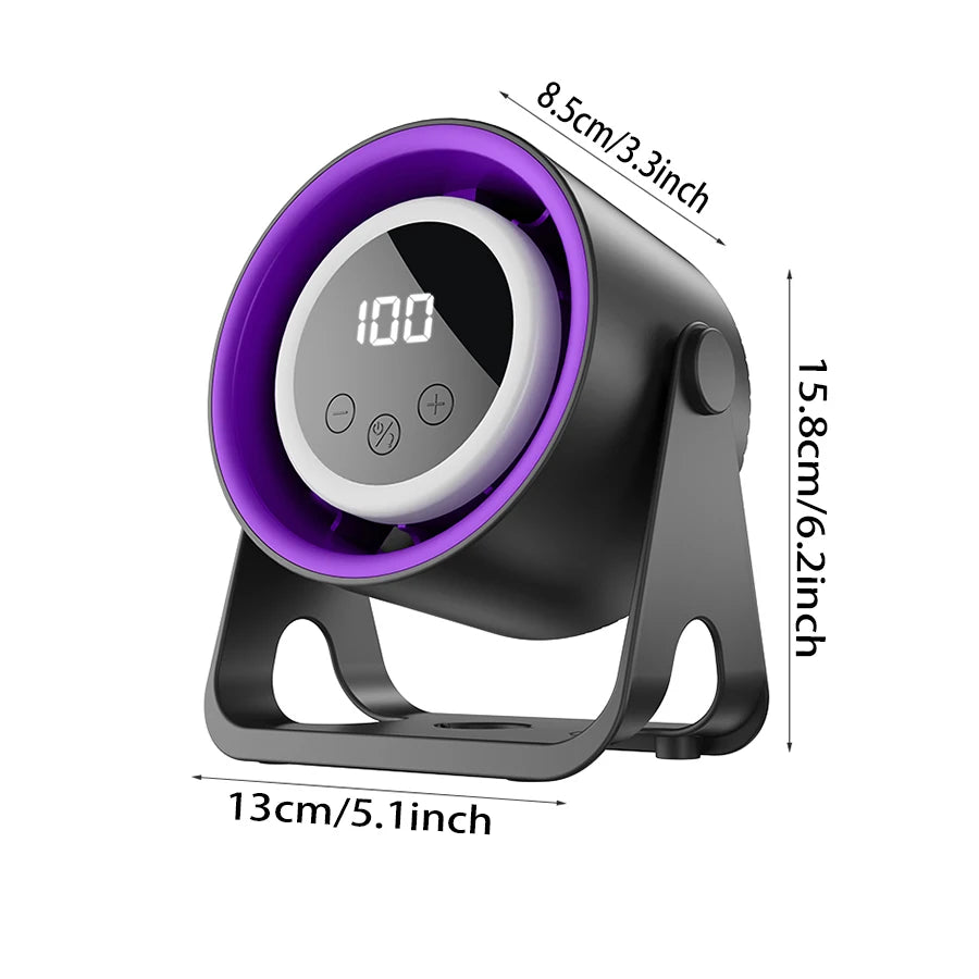 USB desktop hanging multi-purpose small fan LCD