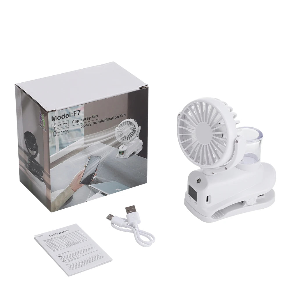 USB Desk Fan 4 Speed Adjustable Clip-on Desktop Table Fan