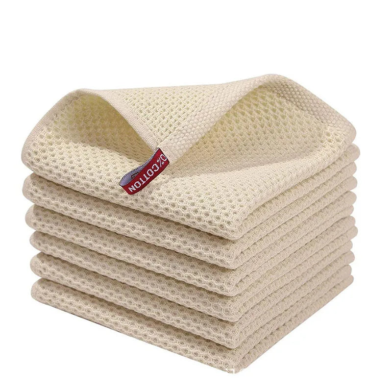 Cotton Dishcloth Honeycomb Absorbent Cleaning Towel