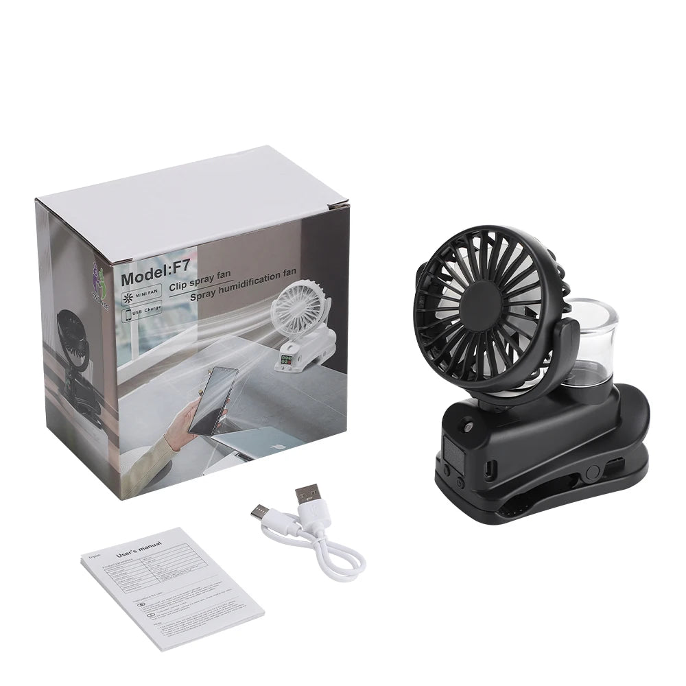 USB Desk Fan 4 Speed Adjustable Clip-on Desktop Table Fan