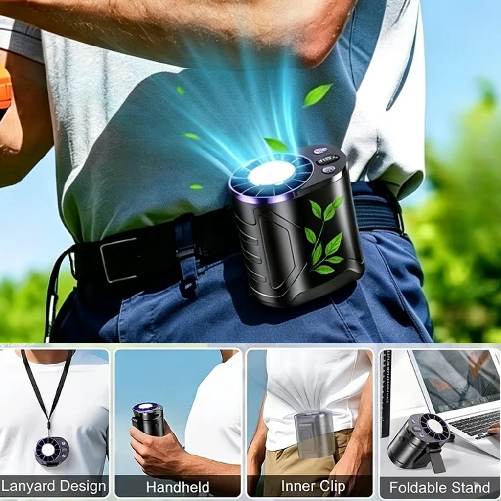Portable Waist Fan Clip-On Rechargeable Outdoor Fan