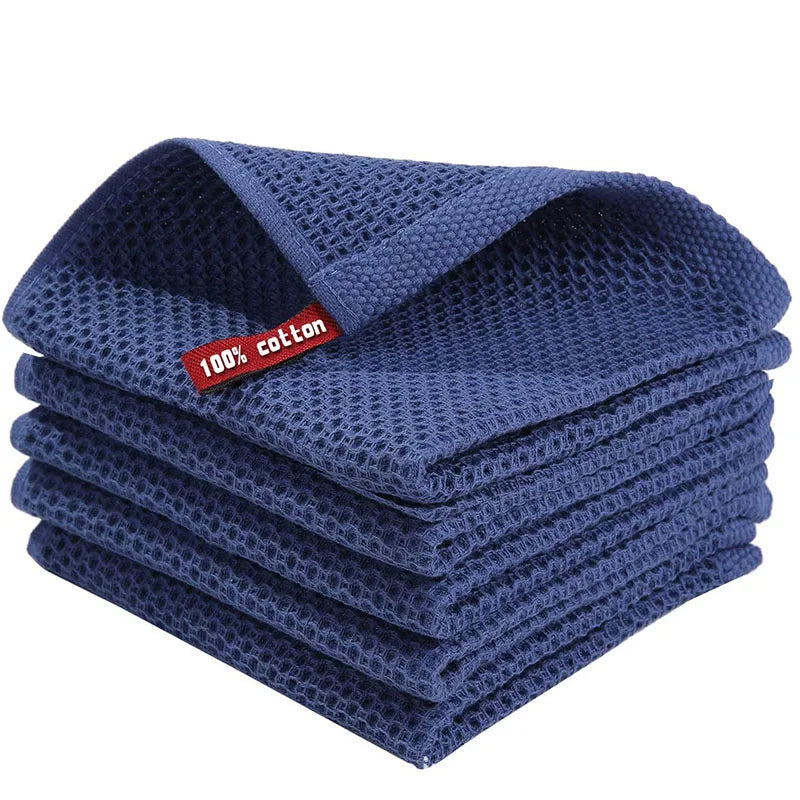 Cotton Dishcloth Honeycomb Absorbent Cleaning Towel