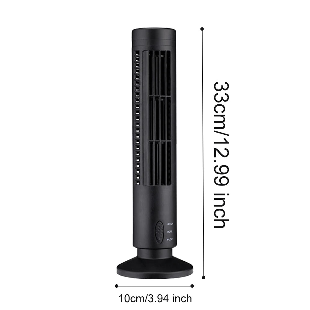USB LED Tower Fan Bladeless Cooling Fan - Quiet & Portable