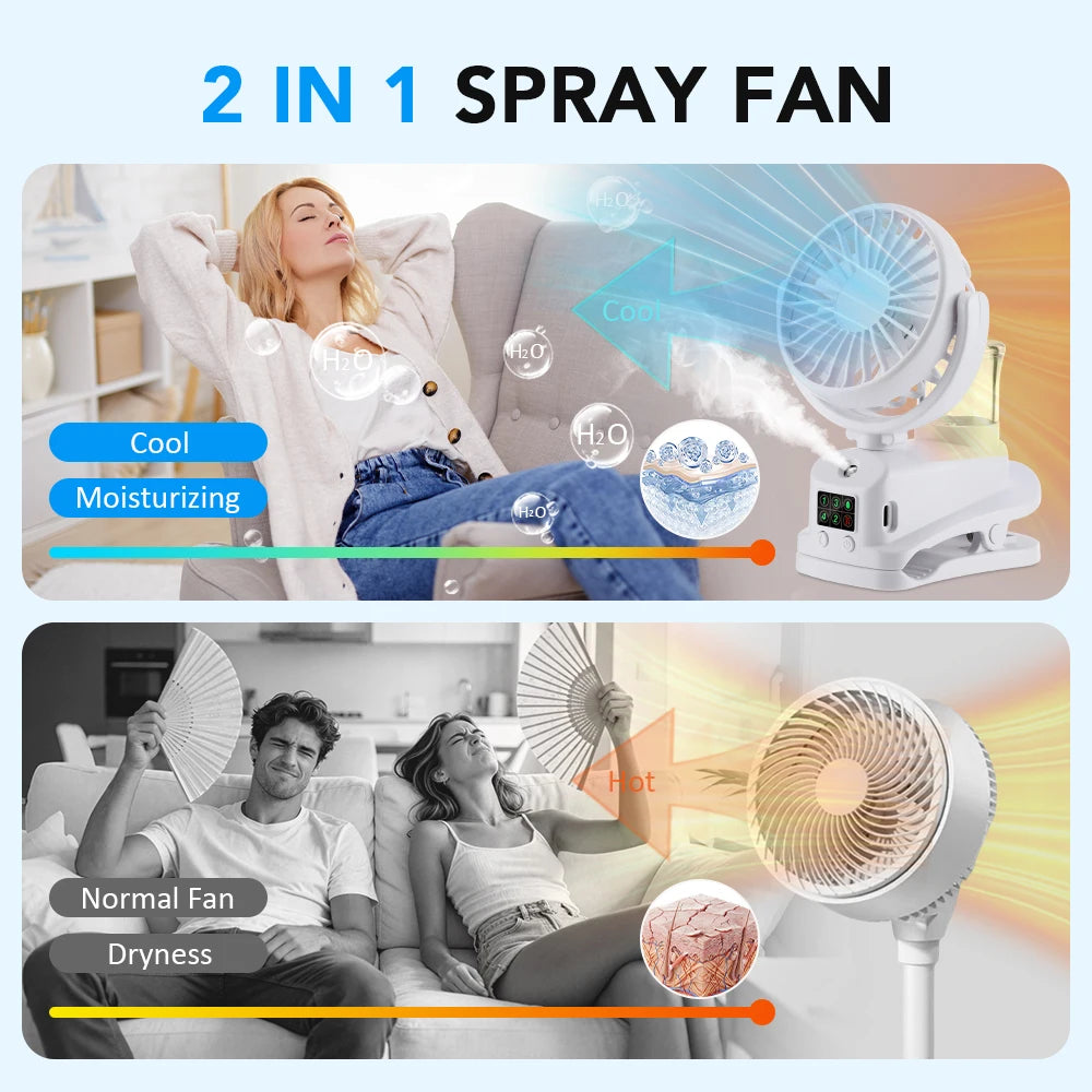 USB Desk Fan 4 Speed Adjustable Clip-on Desktop Table Fan