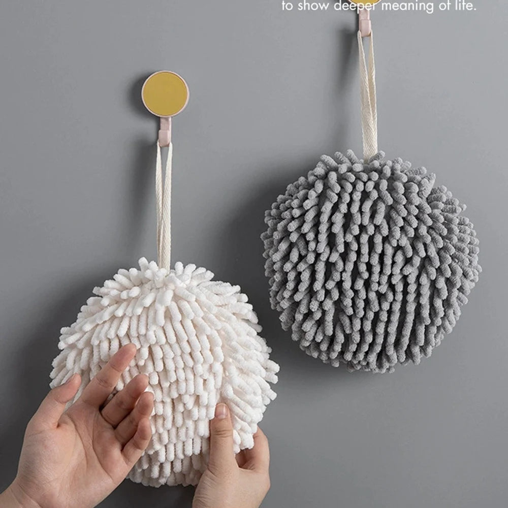 Hand Towel with Hanging Loop Soft Absorbent Cloth